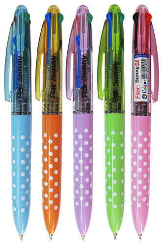 Ручка шариковая автоматическая, четырехцветная, SUNNY 